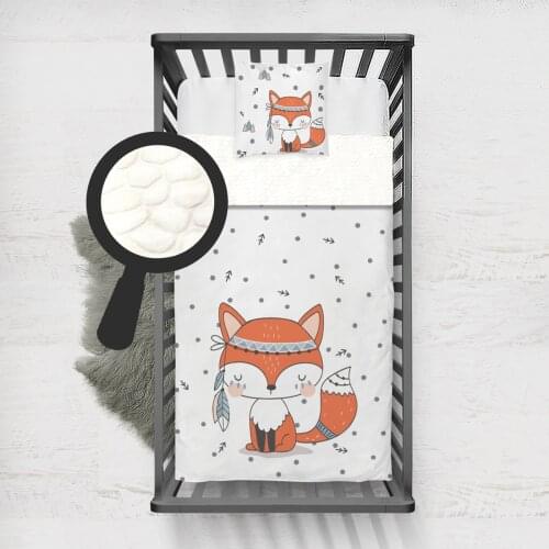 Kids Minky Blanket Super Soft and Warm Baby Blankets Children for Couch and Bed Gray Wild Fox Model 237