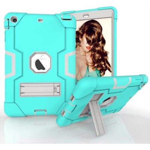 Dual Layers PC+TPU Tablet PC Cases for iPad mini 1/2/3 Contrast Color 3-in-1 Shock Proof Tablet Cases with Kickstand Function