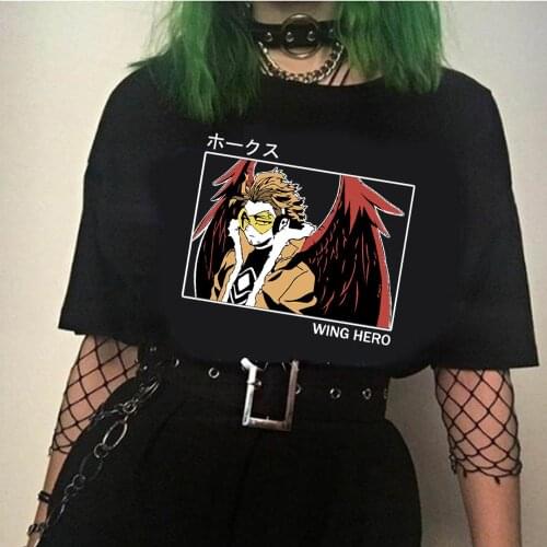 2020 My Hero Academia T Shirt Boku No Hero Academia Anime Hawks T-shirt Graphic Tops Tees Male Unisex