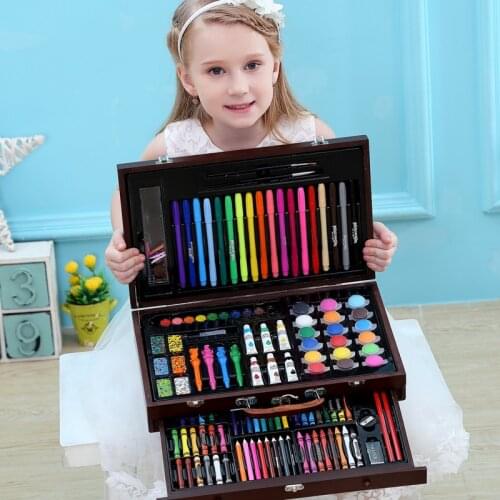 123pcs art seta Childrens painting brush painting set school supplies gift box tools student crayon lead art stationery