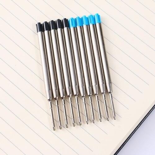 5Pcs 1.0mm Smooth Metal Ballpoint Medium Metal Pen Refills Blue Black Refills School Office Stationery Gifts Supplies