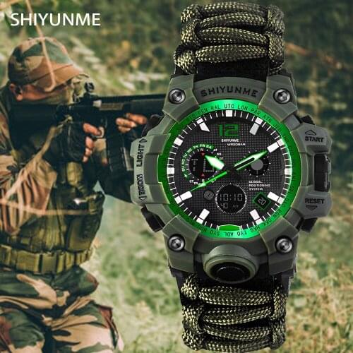 SHIYUNME Watch Mens Watch Fashion Sport Watches Outdoor adventure compass Watches Chronograph Waterproof Wristwatch Men 1509K