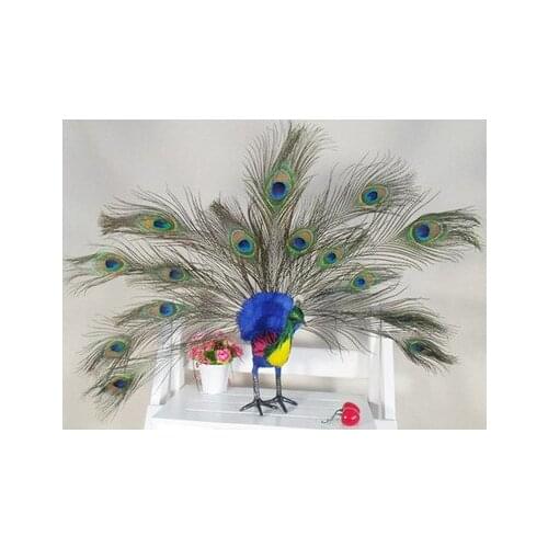 Simulation cute colorful peacock 53x13x10cm model polyethylene&furs bird model home decoration props ,model gift d690