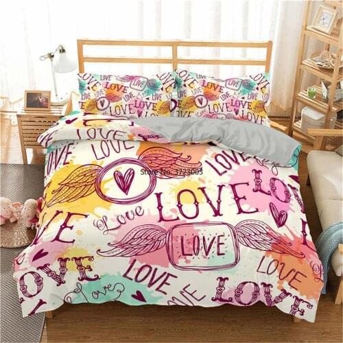 Fashion Love Paris Tower Bedding Set Duvet Quilt Cover Pillowcase King Single Queen Size Bedding 2/3 Pieces