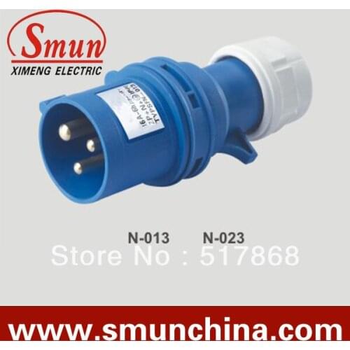 N-023 32A 220-250v 2P+E 3pin Industrial Plug with CE ROHS 1 Year Warranty IP44 Degree PA66