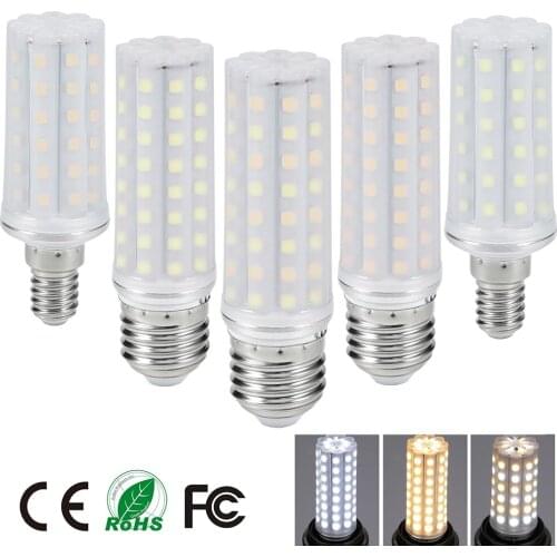 E14 E27 SMD2835 9W/12W LED Light Corn Bulb Kits Lamp Beads Spotlight Chandelier Lighting White/Warm White/Three Colors Light