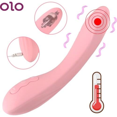 OLO Heating Stick Vibrator 10 Vibrating Modes Dildo For Anal Plug Clitoris Vagina Magic Wand Sex Toys For Woman