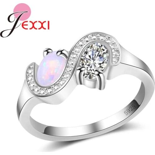 Personality White Round Design Opal/Letter S Style Circle 925 Sterling Silver Crystal For Women Special Party Great Gifts