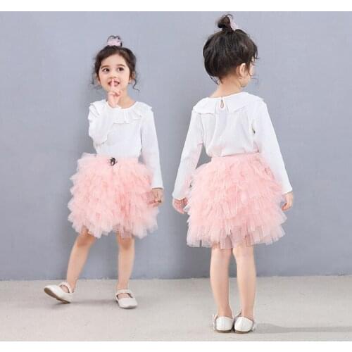 New Summer Baby Girls Tutu Skirt Fluffy Kids Pettiskirt Children Ballet Skirts Princess Lace Tulle Party Dance Clothes