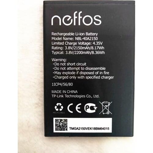 New 2150mAh NBL-40A2150 Replacement Battery For TP-link Neffos NBL-40A2150 Rechargeable