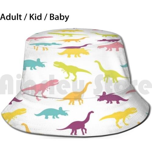 Dinosaur Bucket Hat Adult kid baby Beach Sun Hats Kids Dinosaur Colores Love Funny Fun Positive Dino T Rex Trending Sleeping