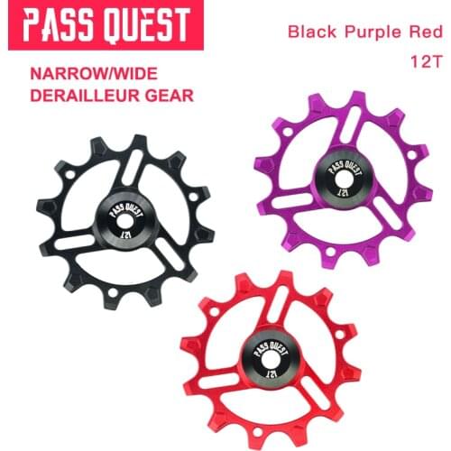 PASSQUEST 12T 14T MTB Bike Bearing Jockey Wheels Mountain Aluminum Bicycle Rear Derailleur Pulleys For9-12 Speed