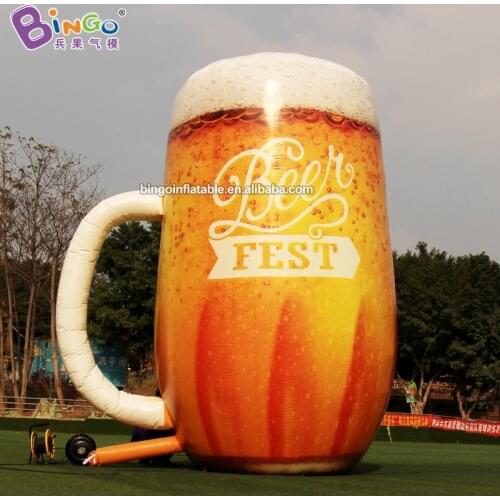 Personalized 13 feet PVC giant inflatable beer mug / 4M height inflatable glass beer cup toys