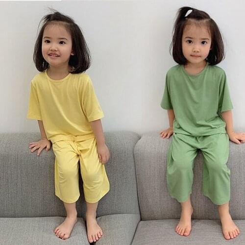 Kid Pajamas Set Children Sleepwear Modal Baby Clothes Set Summer Nightwear Kids Pajama Clothing Suits Girls Boys Loose Homewear
