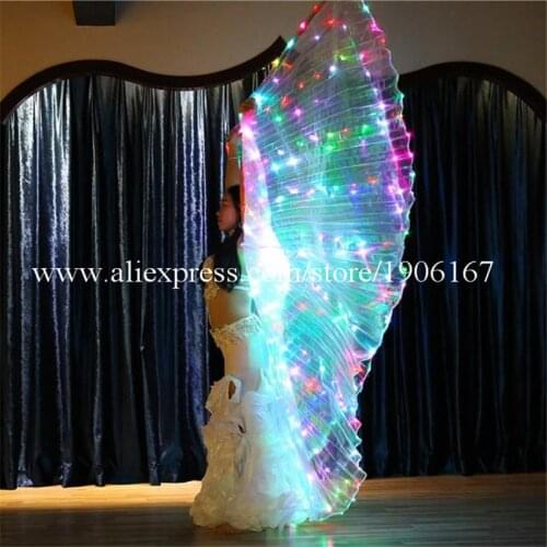 Halloween LED Luminous Growing Wings Christmas Led Illuminated Belly Dance Cloak Wing Stage Performance Led Light Up Props Cloak
