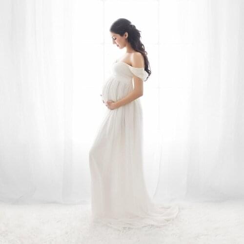 Sexy Maternity Dresses For Photo Shoot Chiffon Pregnancy Dress Photography Prop Maxi Gown Dresses For Pregnant Women Clothes
