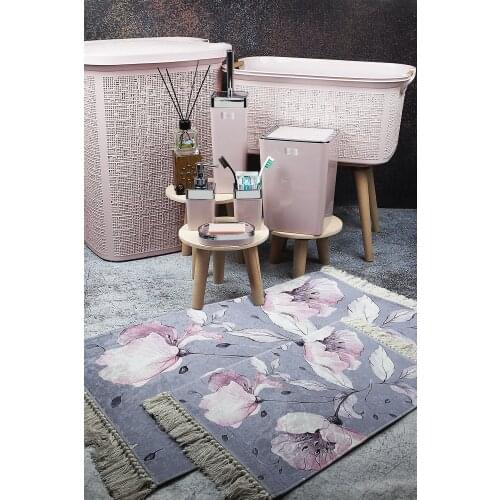 10 piece Full Bathroom Accessory Kit Brush Basket Soap Dispenser Garbage Bucket Carpet Sets Full Suit 8