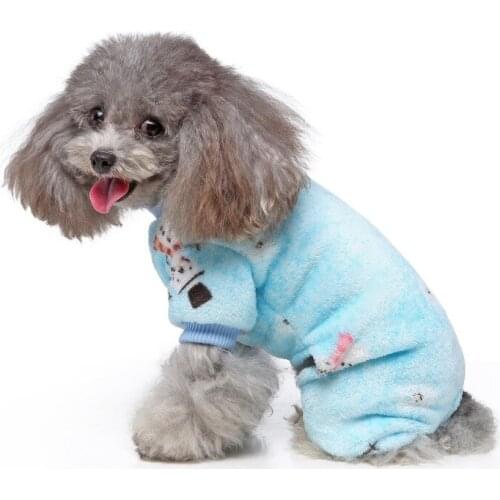 Pet Christmas Outfits 4-legged Cartoon Pattern Dog Clothes For Cold Weather Cat Jumpsuit Dog Costume