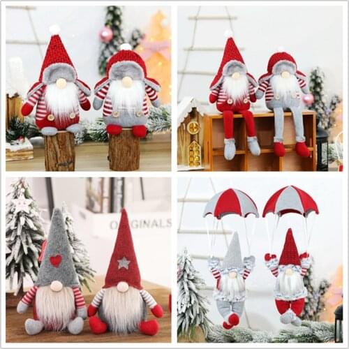 Merry Christmas Decorations for Home Gnome Santa Elf Doll New Year Christmas Gift Toy for Kids Red Christmas Ornaments Navidad
