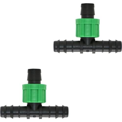 Garden hose 16mm to 16mm drip tape tee water splitter 3-way garden drip tape connector for greenhouse irrigation 3pcs