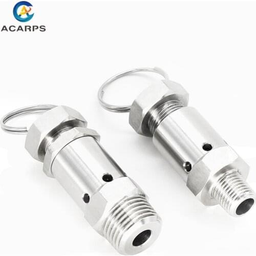 1/4" 1/2" Stainless Steel Sanitary Adjustable Air Release Pressure Relief Safety Valve Exhaust Homebrew Air Compressor