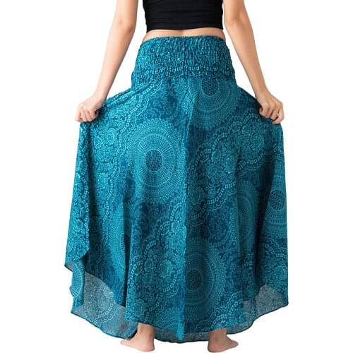 Sexy Women Skirt Long Hippie Bohemian Gypsy Boho Flowers Elastic Waist Floral Halter Skirt Falda corta 2020 New Cozy