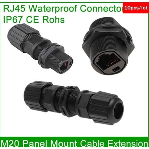 M20 network RJ45 waterproof plug Outdoor Interface AP box fixed adapter Dustproof Straight head Ethernet Connector cap 10 units