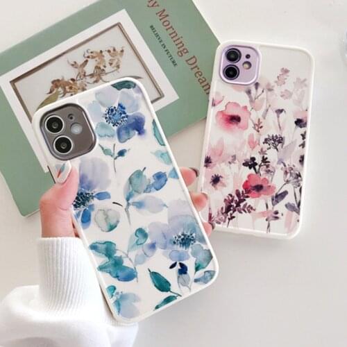 Art Sketch Heart Daisy Flowers Silicone Case For iPhone 11 12 Pro X Xr Xs Max 12 Mini SE2 7 8 Plus Camera Protection Soft Cover