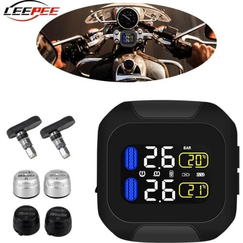 Motorcycle TPMS TH/WI Sensors Tire Pressure Monitoring System Tyre Alarm Diagnosti Digital Display Moto Accessories Universal