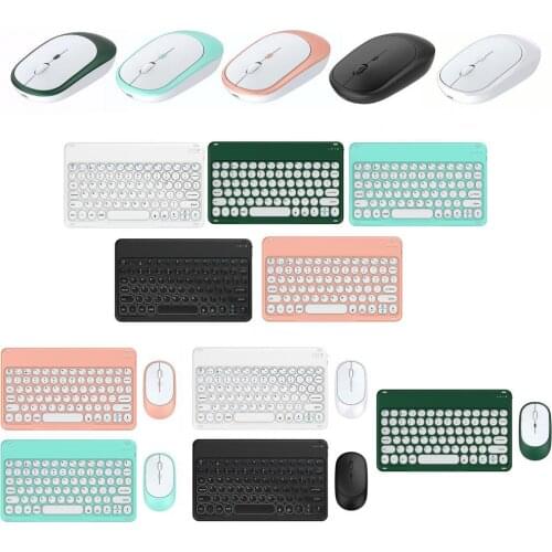Ultra-thin portable 2.4GHz wireless keyboard and mouse round retro bluetooth keyboard suitable for mobile phone ipad laptop