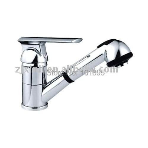 X8065K2 - Luxury Deck Mounted Chrome Color Brass Material Hot & Cold Water of Pull Out Faucet