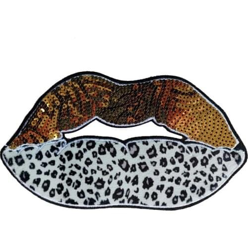 1Pcs Large Mouth Lip Patch Fashion Girl Clothes Applique Fashion DIY Clothing Decoration Sew On Sequins for Clothes