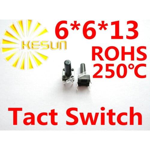 1000PCS 6X6X13 DIP Tactile Tact Mini Push Button Switch Micro Switch Momentary ROHS Replace ALPS SKHHDUA010