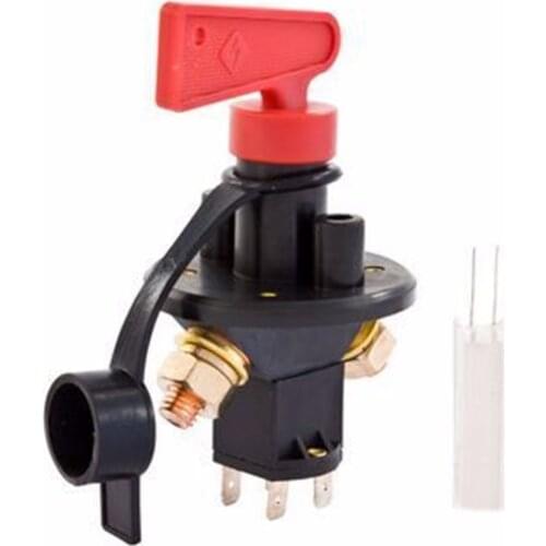 12/24V Four Terminals Battery Isolator Master Power Isolator Cut Out/Off Rotary Kill Switch FIA Type Kit Car Race Rally On-off