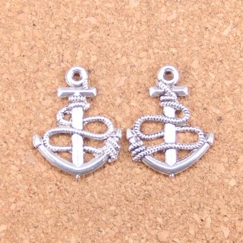 24pcs Charms anchor rope sea 24x19mm Antique Pendants,Vintage Tibetan Silver Jewelry,DIY for bracelet necklace