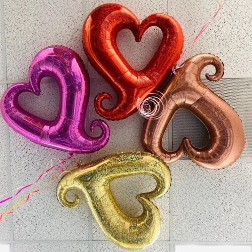 18/30/40inch Giant Hollow Heart Shape Foil Balloons for Wedding Party Valentines Day Decorations Air Globos Helium Balloon