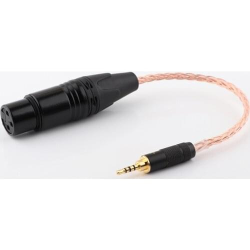 2.5mm TRRS Balanced Male to 4-Pin XLR Balanced Female 7N OCC Copper Silver plated Adapter Cable