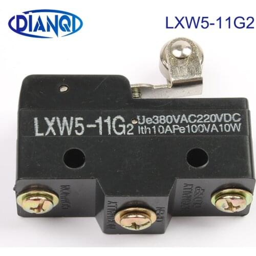 5x LXW5-11G2 Micro Inching Switch 3 Screw Terminal Panel Mount Roller Plunger Momentary Micro Travel Witches Button Limit Switch