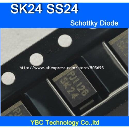 500pcs/lot SK24 SS24 SMB 2A/40V Schottky Diode