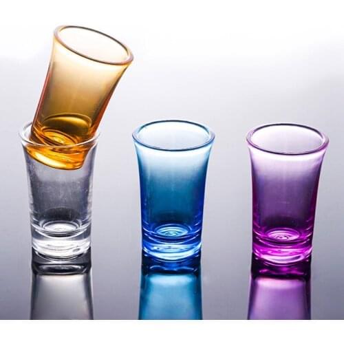6pcs/set Heavy Duty Shot Glasses Machine Made Lead Free Glass Liquor Glass for Bar Party Blue Purple Transparent Multi Color