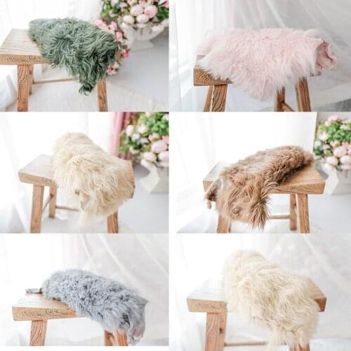 Australian pure wool baby photo shooting high quality lamb soft colour blanket photo background pad newborn photography props