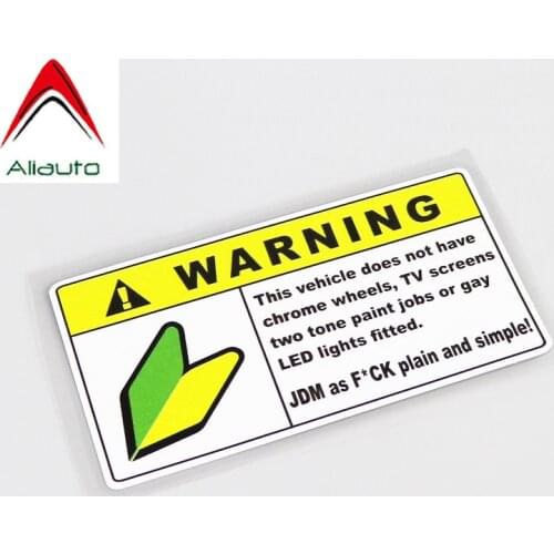 Aliauto Personality Warning Car Sticker JDM Racing Drift Decoration PVC Decal Cover Scratches for Motorcycle Gti Skoda,14cm*7cm
