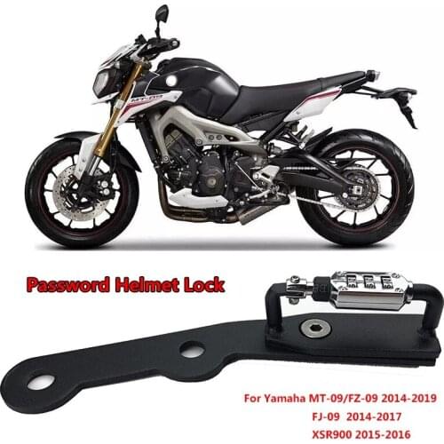 MT09 Helmet Lock Password Mount Hook Black Side Anti-theft Security Fits For Yamaha MT-09/FZ-09 14-19, FJ-09 14-17, XSR900 15-16