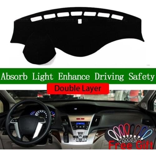 Double Layer Car Stickers For Honda odyssey 2009 2010 2011 2012-2014 Dashboard Cover Car Accessories Interior Anti-UV Car Decals