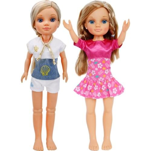 2 Pcs/Set Outfits Cute Dress Tops Pants Skirt Fit With 43 cm Dolls Gown Accessories Clothes for Nancy Doll Dollhouse Girl Toy