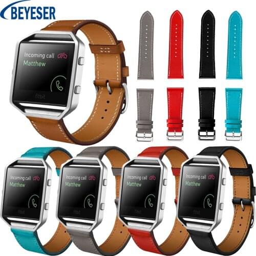 Genuine Leather Watch Band For Fitbit Blaze Wrist bracelet Smart Sport Replacement watchband strap with Metal Buckle Accessories