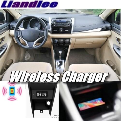 Liandlee Wireless Car Phone Charger Armrest Storage Compartment Fast qi Charging For TOYOTA Vios XP150