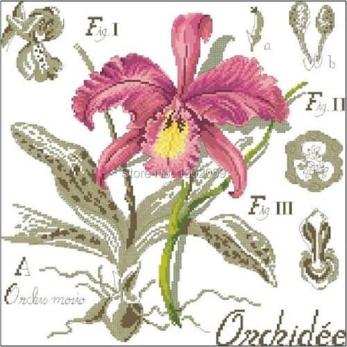 Shadow Series Orchid Flower Needlework Embroidery Cross Stitch Kit Factory Sale 18CT/16CT/14CT/11CT/9CT