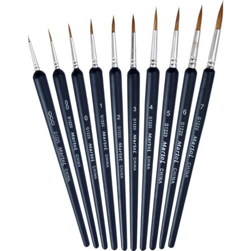 New Hook Line Pen Stationery Watercolor And Oil Painting Wolf Hair Pens Detail gouache Acrylic Art Painting Tools 9/10/11pcs/set