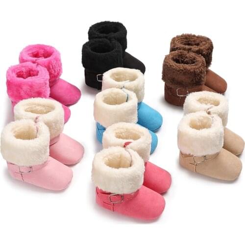 Newborn Shoes Warm Newborn Baby Booties Winter Baby Girls Boys Soft Sole Snow Booties Unisex Crib Shoes 0-18M